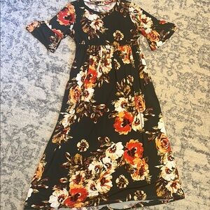 Floral Maxi Dress with Bell Sleeves